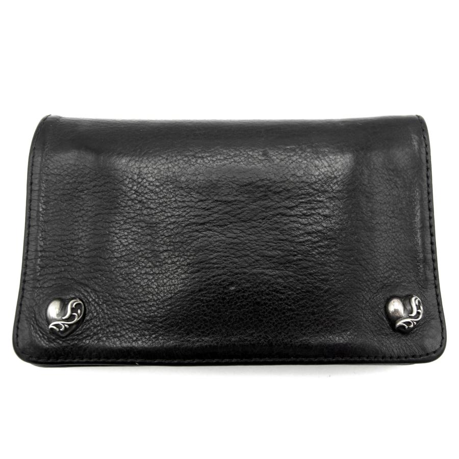 CHROME HEARTS  / ワンジップハートボタンレザーウォレット クロムハーツ CHROME HEARTS 【 1ZIP 】 1ジップ ハート ボタン