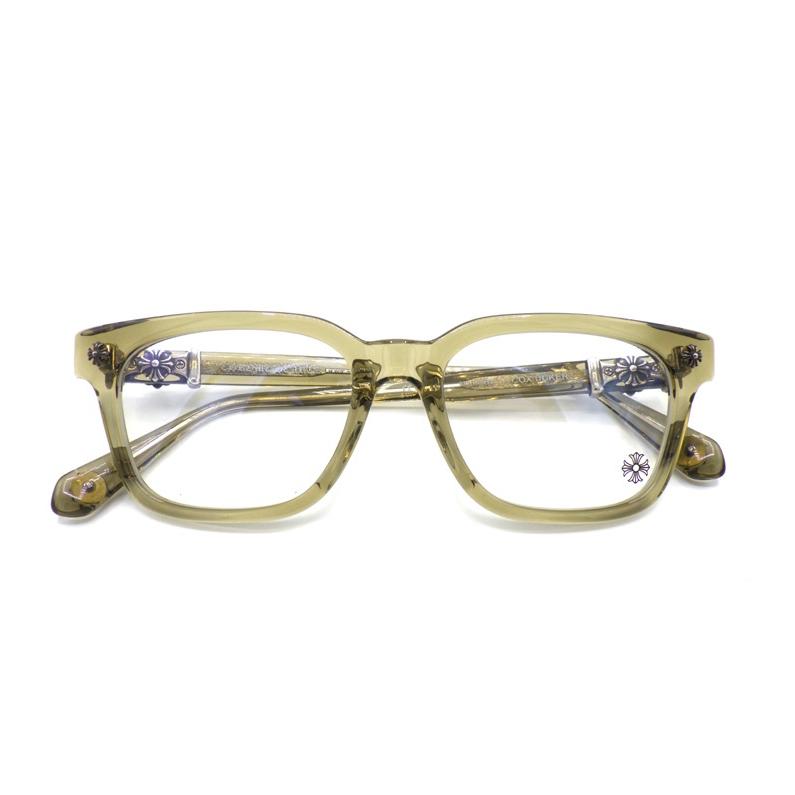 クロムハーツ CHROME HEARTS 【 COX UCKER 】 側面 CH差し交わす テンプル ウェリントン アイウェア 黒眼鏡 メガネ w27346