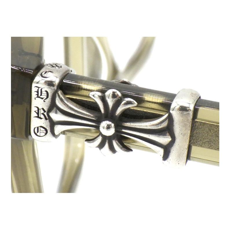 クロムハーツ CHROME HEARTS 【 COX UCKER 】 側面 CH差し交わす テンプル ウェリントン アイウェア 黒眼鏡 メガネ w27346