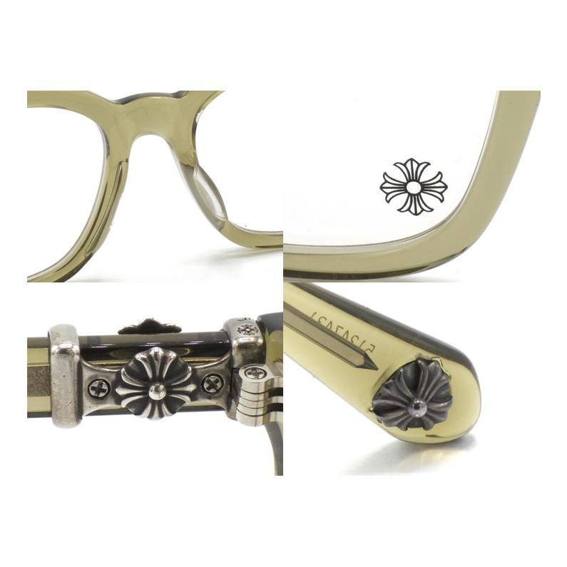 クロムハーツ CHROME HEARTS 【 COX UCKER 】 側面 CH差し交わす テンプル ウェリントン アイウェア 黒眼鏡 メガネ w27346