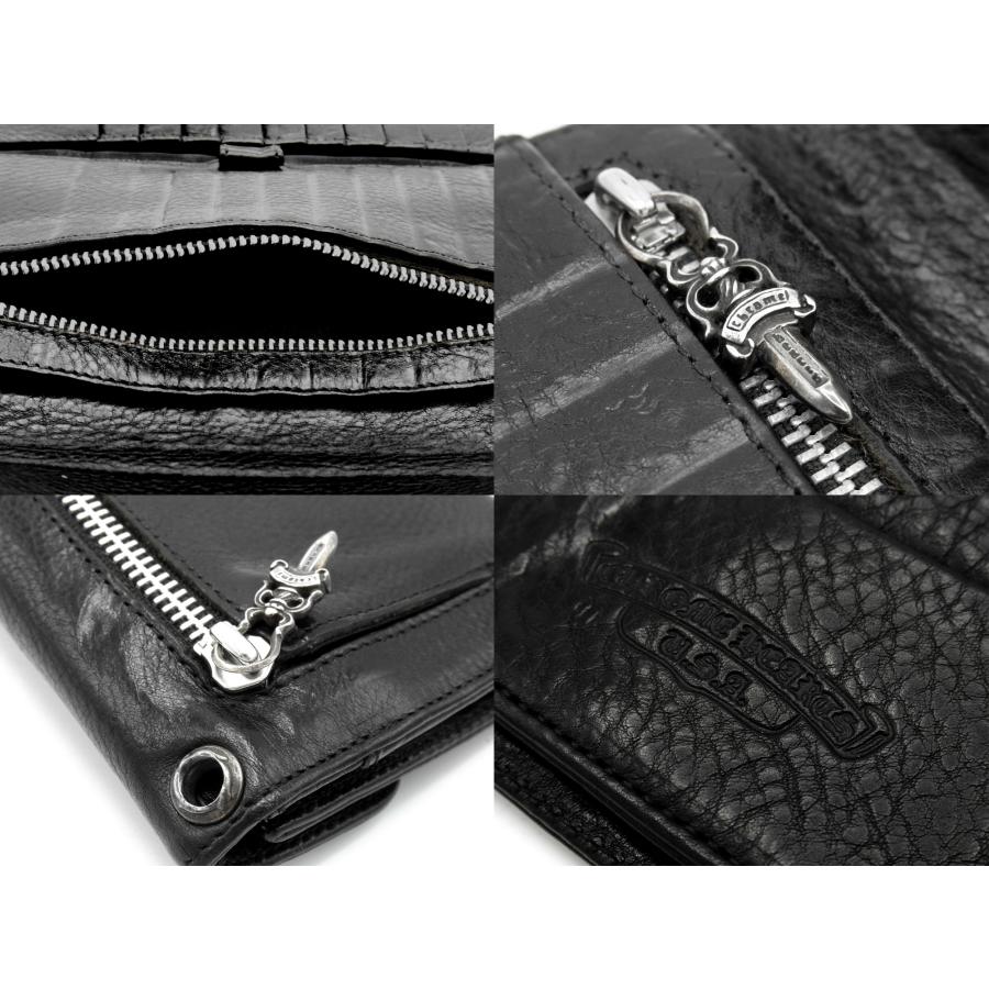 クロムハーツ CHROME HEARTS ■ 【 WAVE 】 ウェーブ クロスボール レザー ウォレット 長財布　s2981｜lit-web｜06