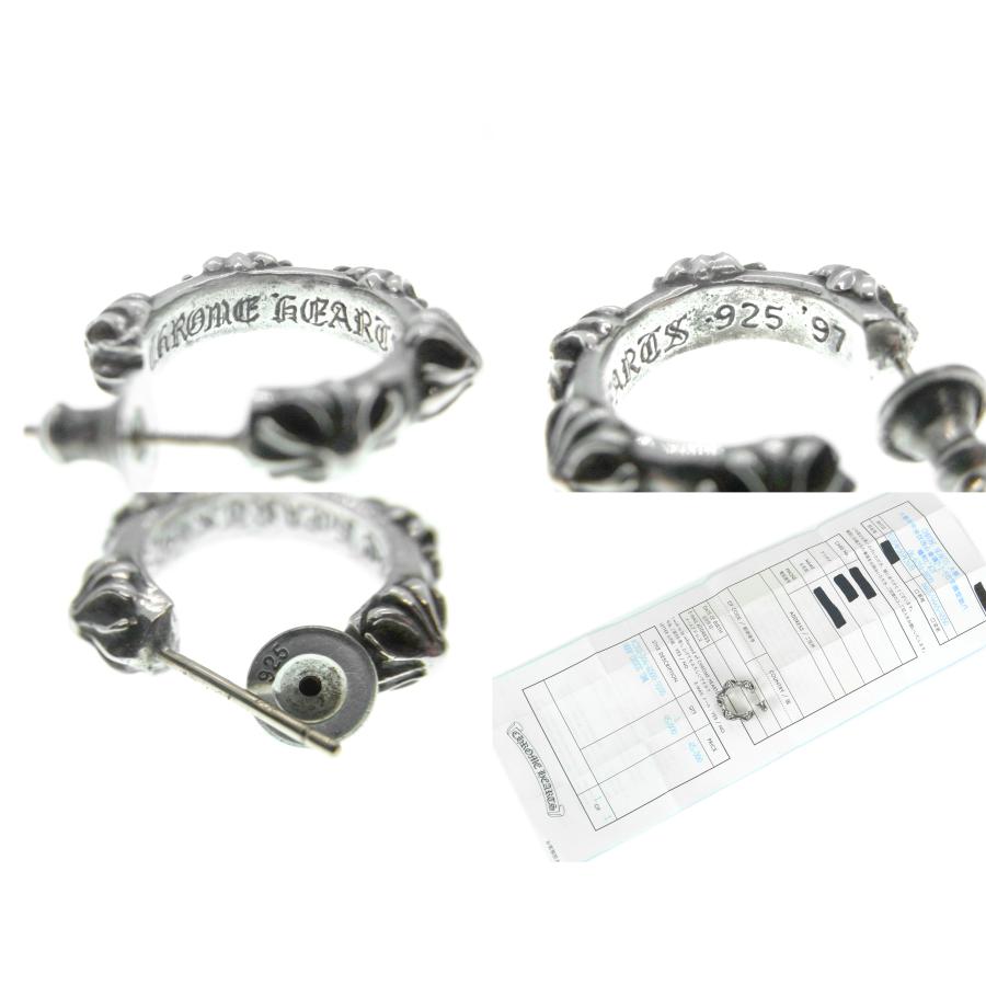 クロムハーツ CHROME HEARTS □ クロス バンド シルバー フープ ピアス