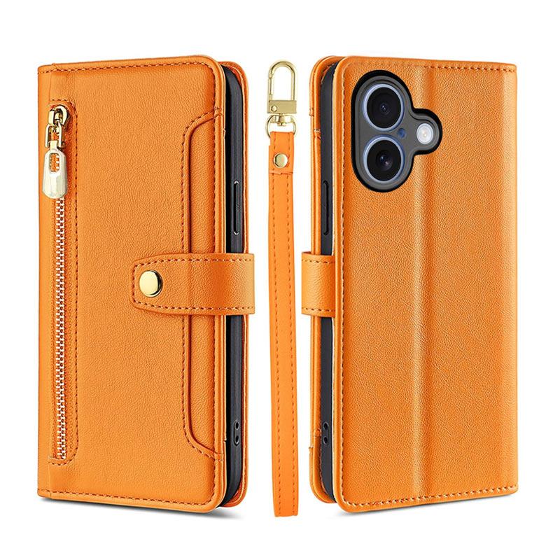 iPhone 17 ケース 手帳型 【 ストラップ 長+短 2本】肩掛け 財布一体 ファスナー式小銭入れ カード収納6ヶ所 爆買 | iPhone | 18