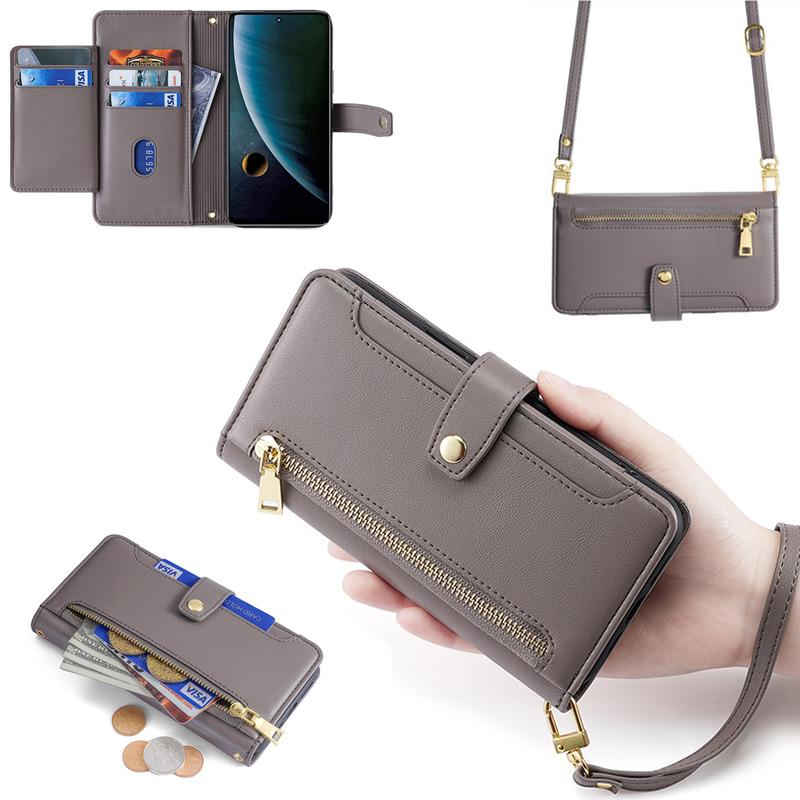 iPhone 17 ケース 手帳型 【 ストラップ 長+短 2本】肩掛け 財布一体 ファスナー式小銭入れ カード収納6ヶ所 爆買 | iPhone | 09