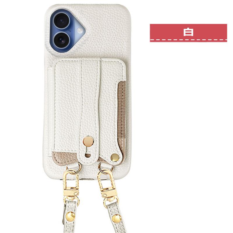 iPhone17用 ケース ストラップ一体型 カード収納 背面ポケット ハンドベルト付き スタンド機能 落下防止 爆買 | iPhone | 12