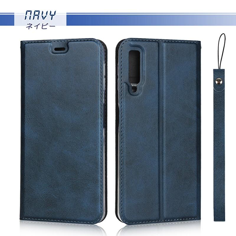 Galaxy A8 薄型 A7 ケース 手帳型 スマホケース ストラップ付き