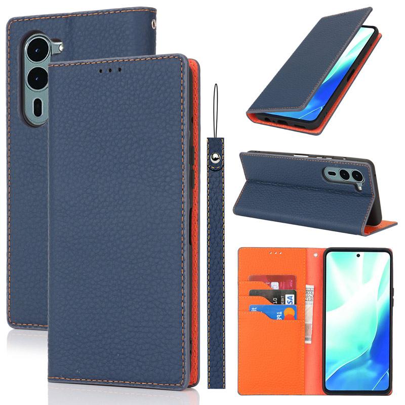 本革 arrows Alpha F-51F ケース 手帳型 財布型 耐衝撃 ベルト無し スタンド機能 カード収納 イヤホンクリップ ストラップ付き | arrows | 14