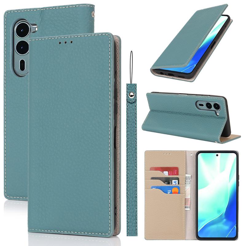 本革 arrows Alpha F-51F ケース 手帳型 財布型 耐衝撃 ベルト無し スタンド機能 カード収納 イヤホンクリップ ストラップ付き | arrows | 16