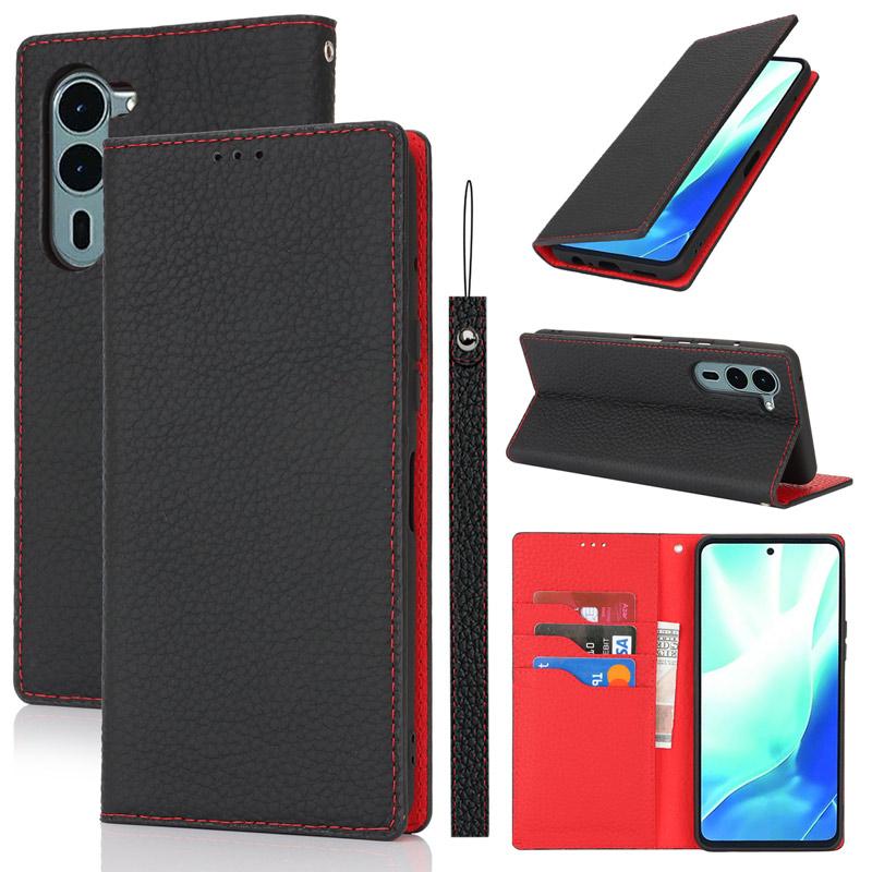 本革 arrows Alpha F-51F ケース 手帳型 財布型 耐衝撃 ベルト無し スタンド機能 カード収納 イヤホンクリップ ストラップ付き | arrows | 17