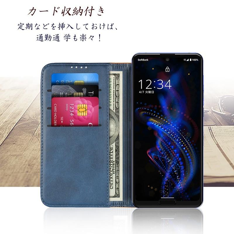 AQUOS R5G ケース 手帳型 AQUOS R5G カバー SHG01 SH-51A スマホケース ベルト無し カード収納 スタンド機能｜lit｜04