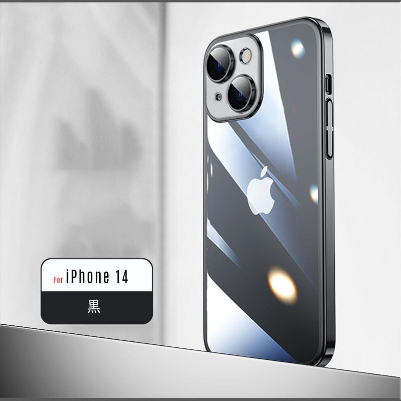 iPhone14 用 ケース ストラップホール カメラレンズ保護付き 耐衝撃 透明 TPU素材 フレームメッキ加工｜lit｜11