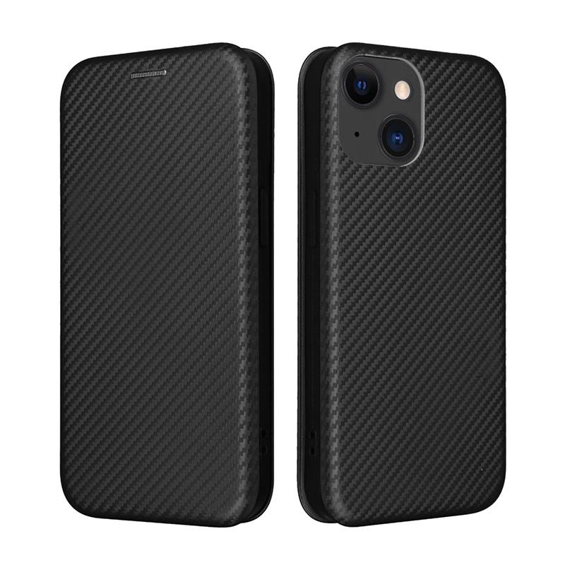 iPhone15 Plus Pro Max ケース 手帳型 炭素繊維素材 落下防止ハンド 