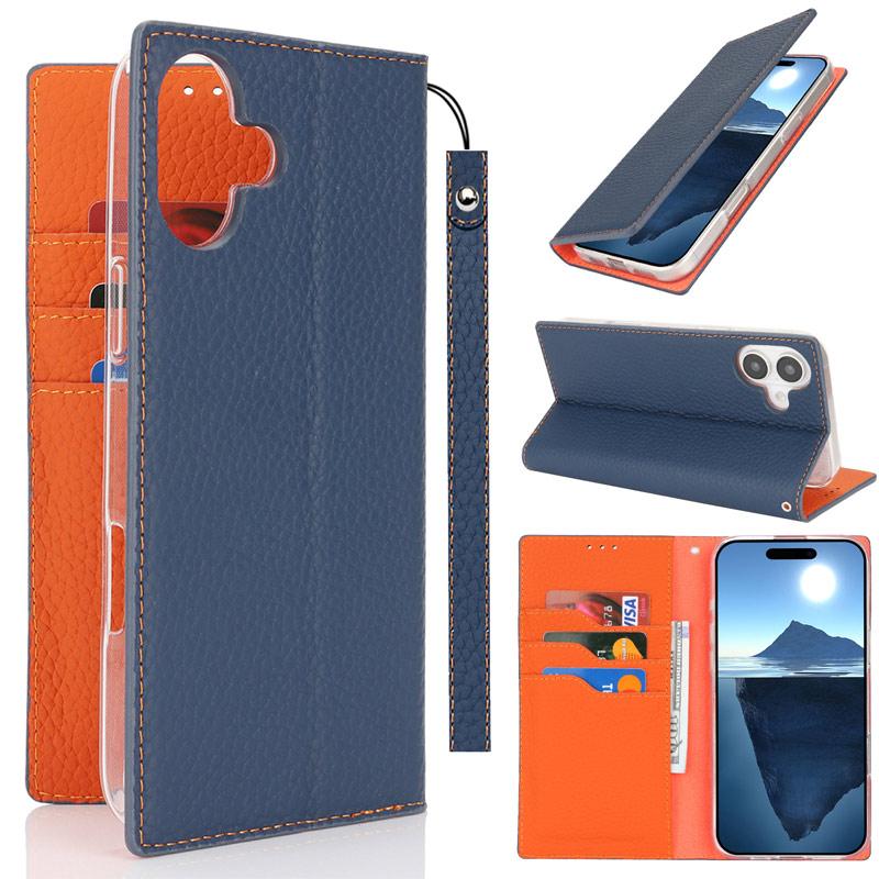 iPhone 本革 16 ケース 手帳型 財布型 耐衝撃 ベルト無し スタンド機能