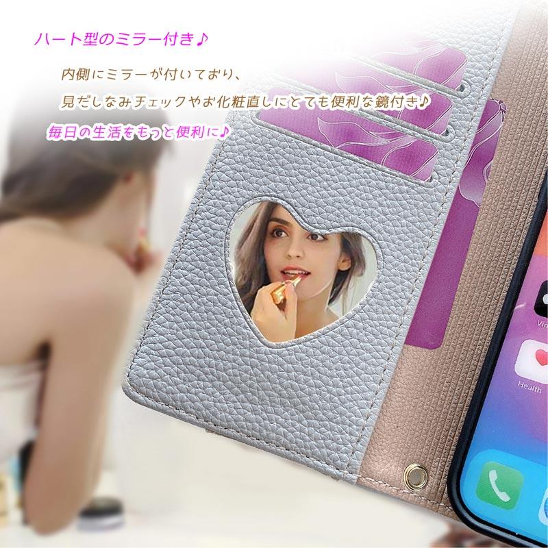 Redmi Note 13 Pro 5G ケース 手帳型 財布一体 金メッキチェーンストラップ 両手自由 鏡 小銭入れ カード収納付き 爆買 | Redmi | 06