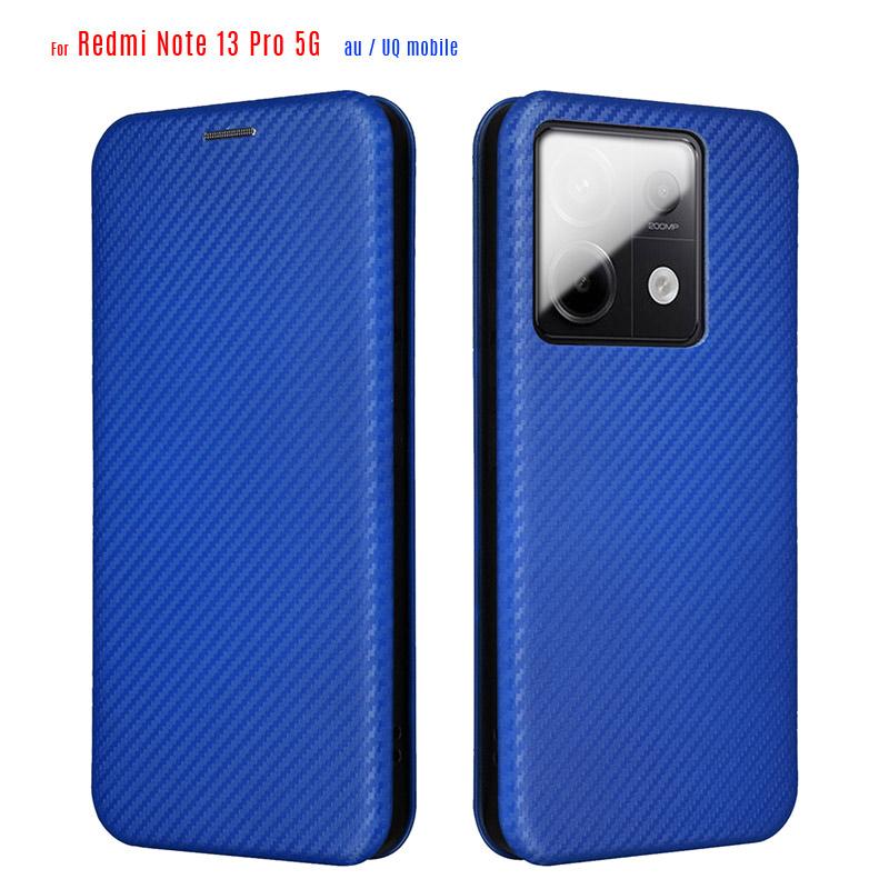 Redmi Note 13 Pro 5G ケース 手帳型 炭素繊維素材 ベルト無し 落下防止リングストラップ 付き 爆買 | Redmi | 17