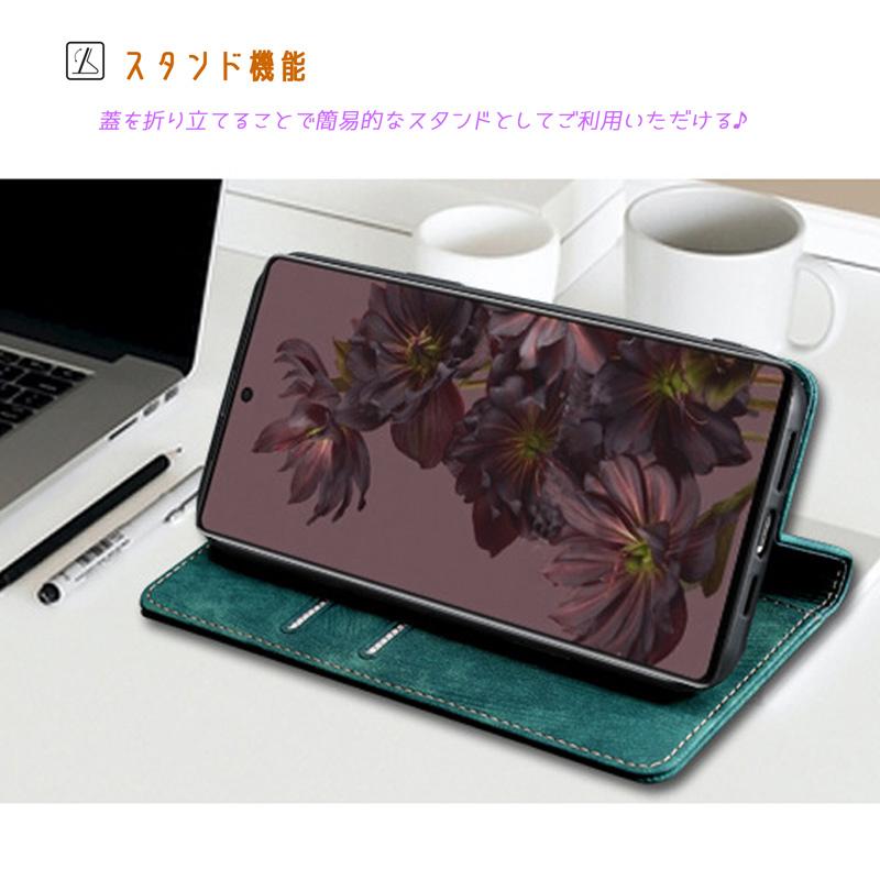 Redmi Note 13 Pro 5G ケース 手帳型 ベルト無し スエード調素材 ストラップ穴 カード収納 スタンド機能付き 爆買 | Redmi | 07