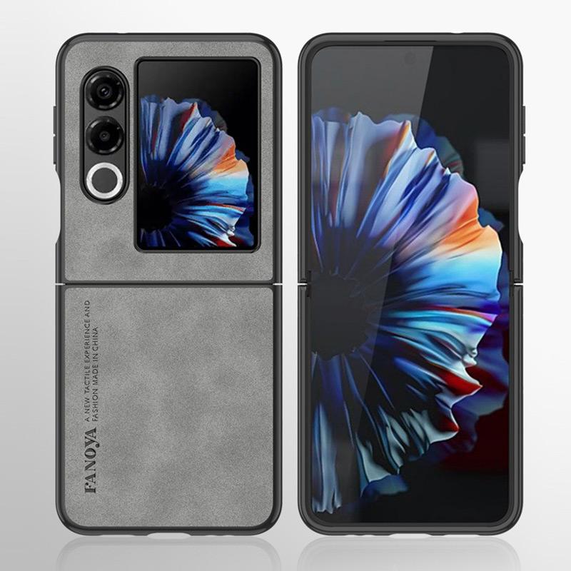 nubia nubia Flip 2 ケース 折り畳み可能 背面スエード調PUレザー 装着