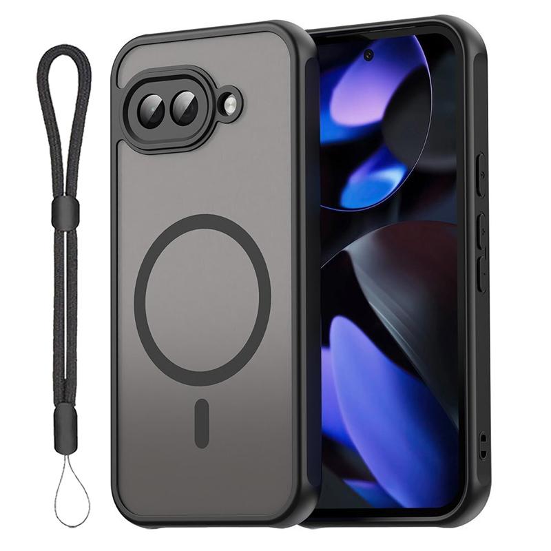Google Pixel 10a ケース MagSafe対応 TPU+PC素材 PC背面 耐衝撃 TPUバンパー 着脱簡単 マット仕上 指紋防止 落下防止ストラップ付き 爆買 | Google Pixel | 11