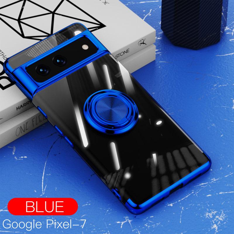 Google Pixel 6a ケース リング付き TPU クリア メッキ加工 耐衝撃