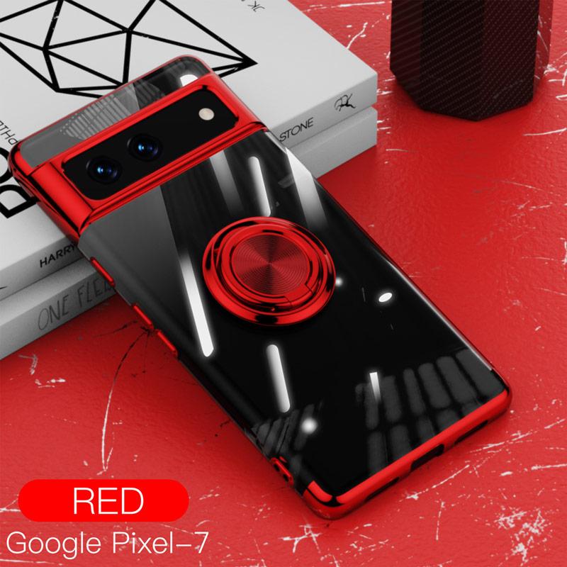 Google Pixel 6a ケース リング付き TPU クリア メッキ加工 耐衝撃