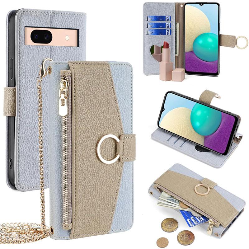 Google Pixel 8a ケース 手帳型 ショルダーストラップ 両手自由