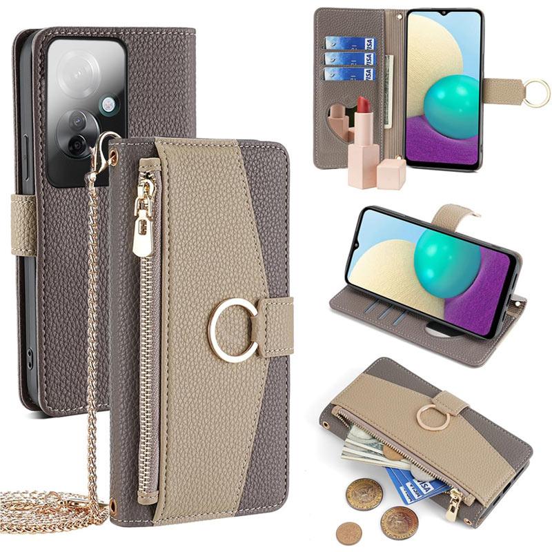 Reno OPPO Reno11 A ケース 手帳型 財布一体 金メッキチェーン