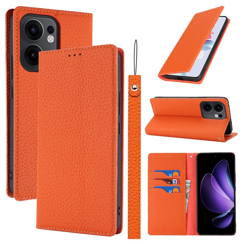 Reno 本革 OPPO Reno13 A ケース 手帳型 ベルト無しタイプ スタンド