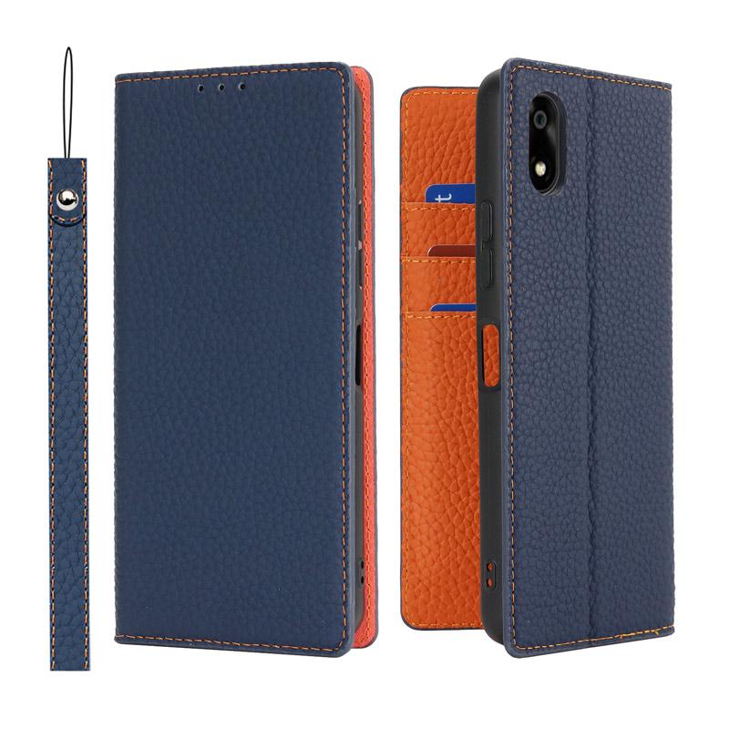 本革 かんたんスマホ4 ケース 手帳型 財布型 ベルト無し スタンド機能 カード収納 イヤホンクリップ ストラップ付き 爆買 | かんたんスマホ | 13