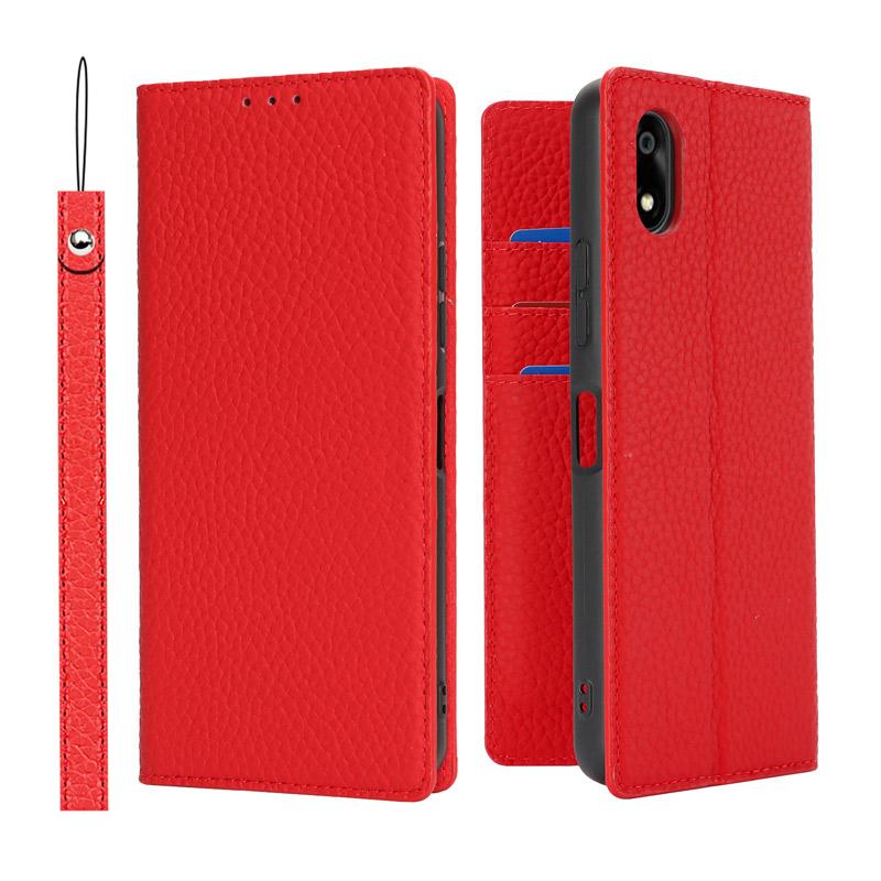 本革 かんたんスマホ4 ケース 手帳型 財布型 ベルト無し スタンド機能 カード収納 イヤホンクリップ ストラップ付き 爆買 | かんたんスマホ | 14