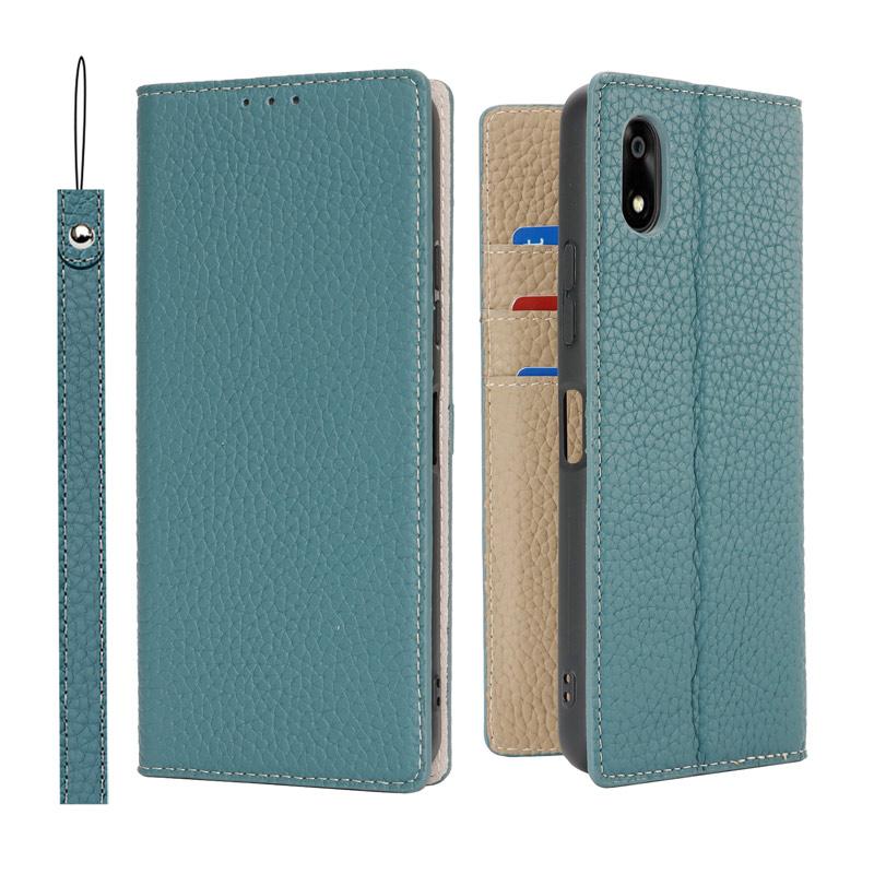 本革 かんたんスマホ4 ケース 手帳型 財布型 ベルト無し スタンド機能 カード収納 イヤホンクリップ ストラップ付き 爆買 | かんたんスマホ | 15