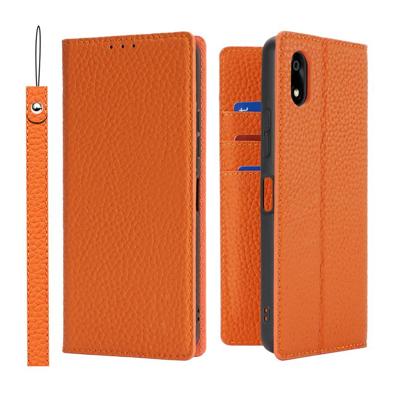 本革 かんたんスマホ4 ケース 手帳型 財布型 ベルト無し スタンド機能 カード収納 イヤホンクリップ ストラップ付き 爆買 | かんたんスマホ | 18