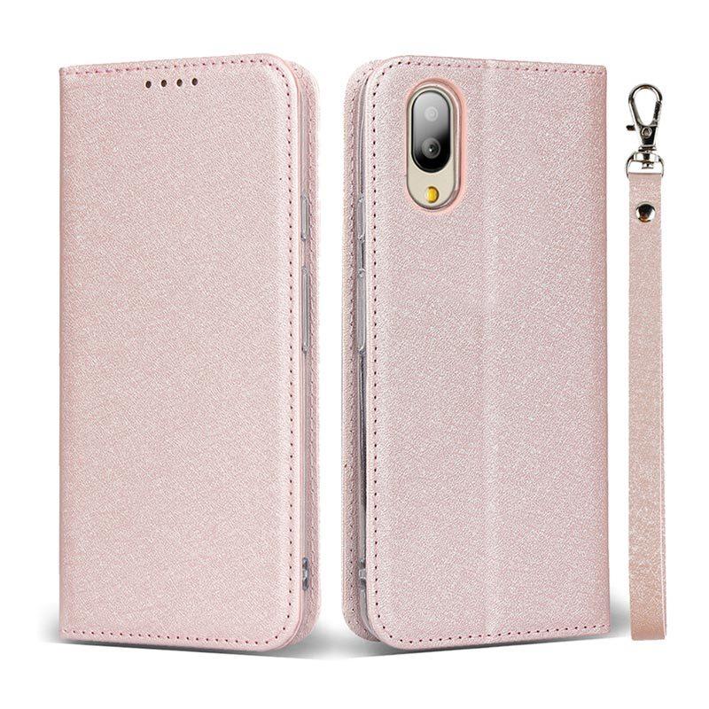 シンプルスマホ7/シンプルスマホ6/BASIO active2/BASIO active ケース 手帳型 カード収納 ストラップ付き シャイニー素材 爆買 | シンプルスマホ | 14