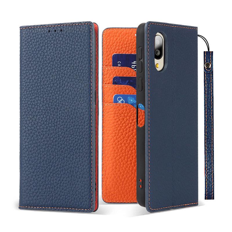 本革 シンプルスマホ7/シンプルスマホ6/BASIO active2/BASIO active 手帳型 ケース 共用タイプ ストラップ付き ベルトなし 内蔵マグネット カード収納付き 爆買 | シンプルスマホ | 14