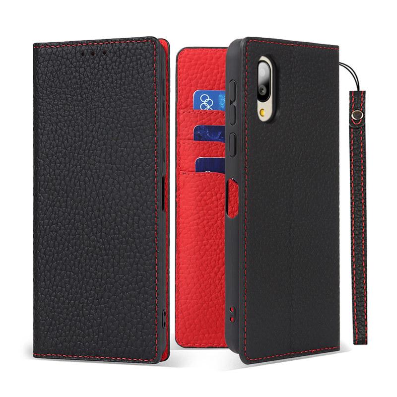 スマートフォン　BASIO active レッド　手帳型ケース付き　UQ版 BASIO シンプルスマホ7 active active2 シンプルスマホ6 ケース