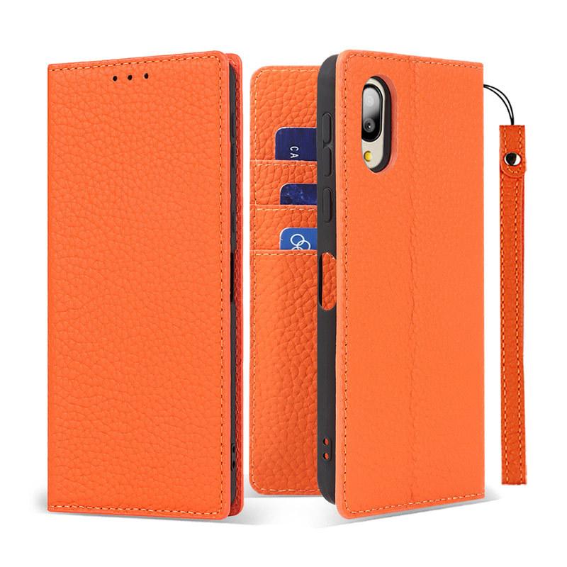 本革 シンプルスマホ7/シンプルスマホ6/BASIO active2/BASIO active 手帳型 ケース 共用タイプ ストラップ付き ベルトなし 内蔵マグネット カード収納付き 爆買 | シンプルスマホ | 18