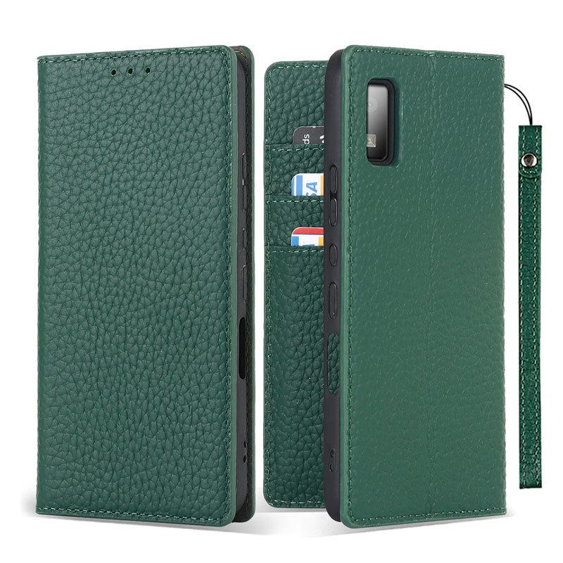 AQUOS wish 本革 wish3 ケース 手帳型 カバー ベルト無し ストラップ