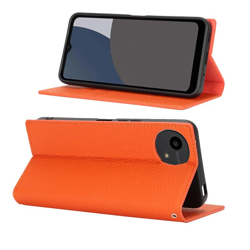 AQUOS wish 本革 wish5 ケース 手帳型 カバー ストラップ付き ベルト