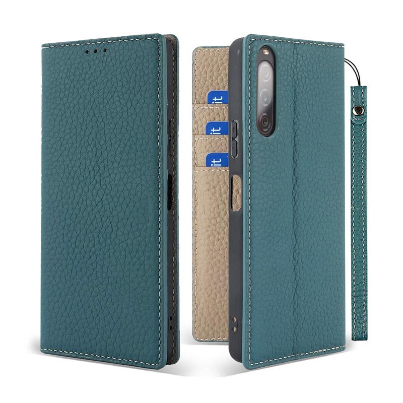 Xperia 本革 5 V ケース 手帳型 スマホケース ストラップ付き ベルト