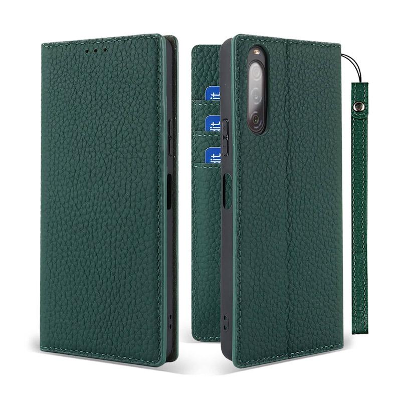 Xperia 本革 5 V ケース 手帳型 スマホケース ストラップ付き ベルト