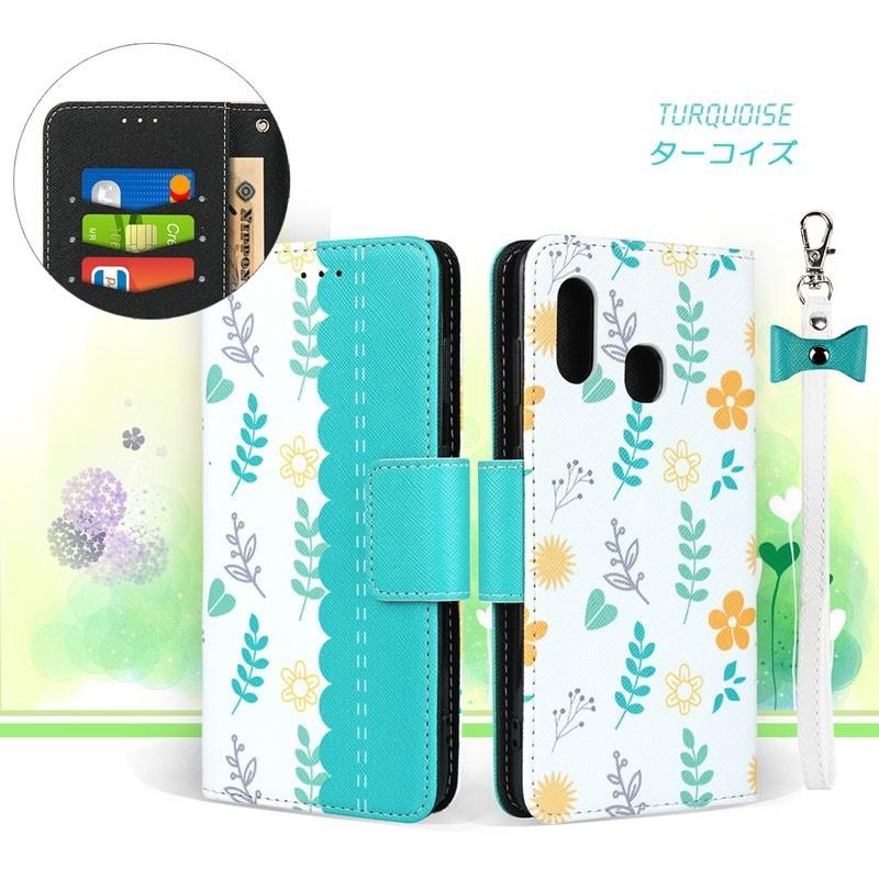 AQUOS zero2 ケース 手帳型 花柄 ストラップ付き サフィアーノ型押し AQUOS zero2 スマホケース 訳アリ商品 爆買 | AQUOS zero | 07