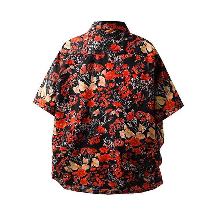 花柄シャツ メンズ 夏 半袖シャツ ロハシャツ 開襟シャツ 総柄シャツ