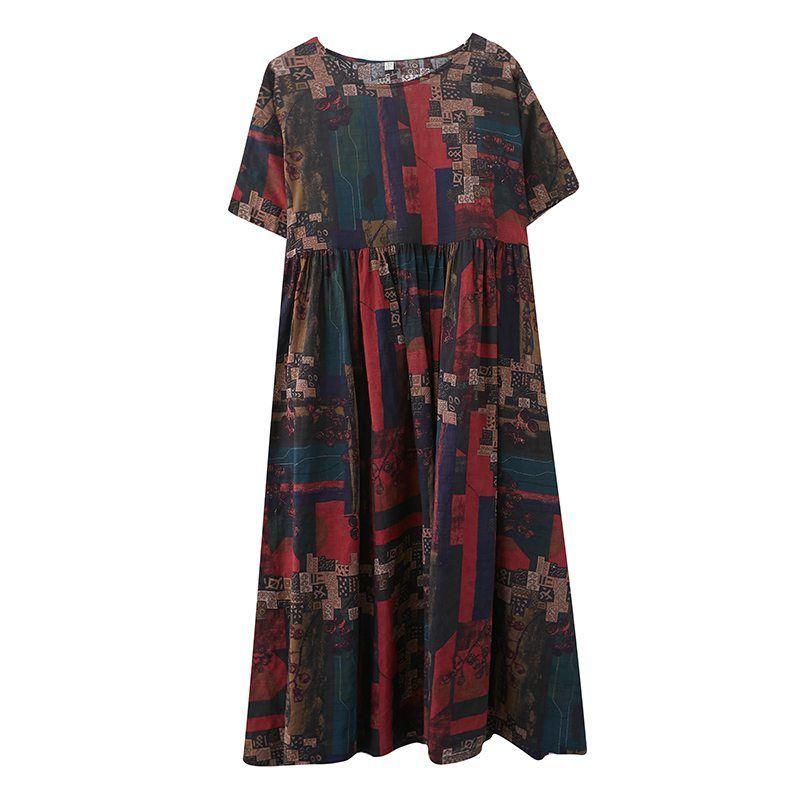 シャツワンピース ロング 大きいサイズ ワンピース きれいめ ロングワンピース プリント マキシワンピ レディース 半袖 Aライン 体型カバー 着痩せ 総柄 上品 Ihahicgwtn インテリア雑貨 Sprintmart Com