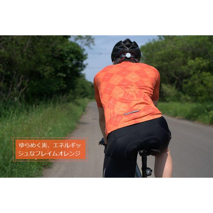 サイクルジャージ 『アーガイル』カジュアルジャージ リフレクター付 半袖 ロードバイク サイクルウェア |  | 10