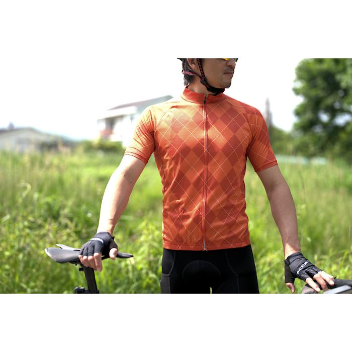 サイクルジャージ 『アーガイル』カジュアルジャージ リフレクター付 半袖 ロードバイク サイクルウェア |  | 11