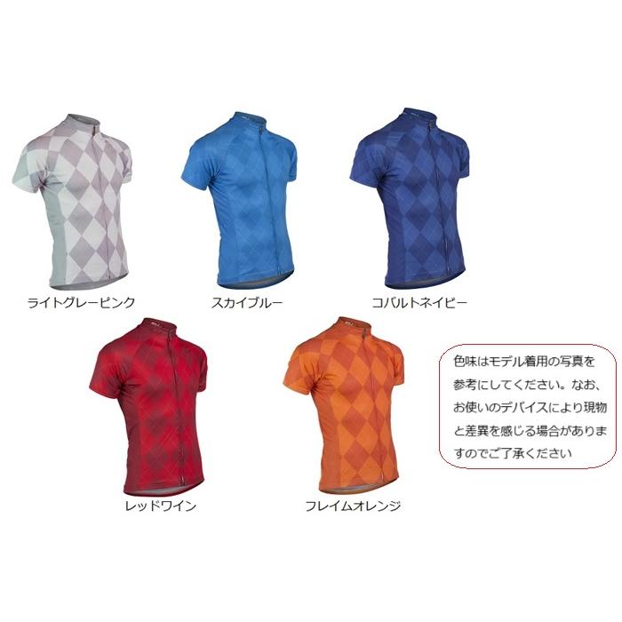 サイクルジャージ 『アーガイル』カジュアルジャージ リフレクター付 半袖 ロードバイク サイクルウェア |  | 14