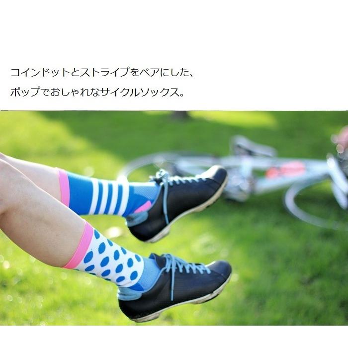 サイクルソックス DHSports ポップでおしゃれなサイクリングソックス 『ドット/ライン』おしゃれ 夏 |  | 09