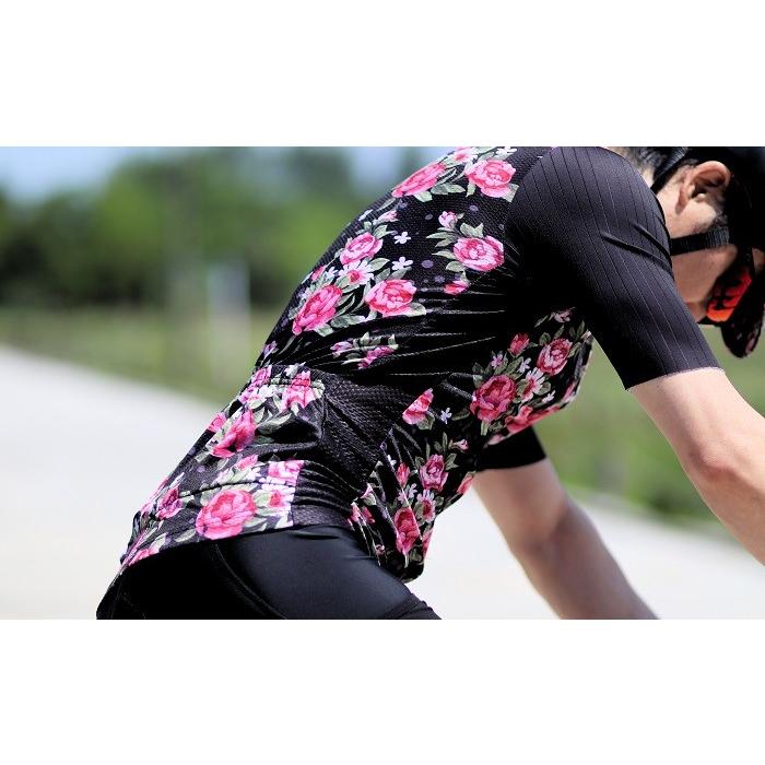 サイクルジャージ 『ローズブラック』半袖 夏 春夏 安い おしゃれ