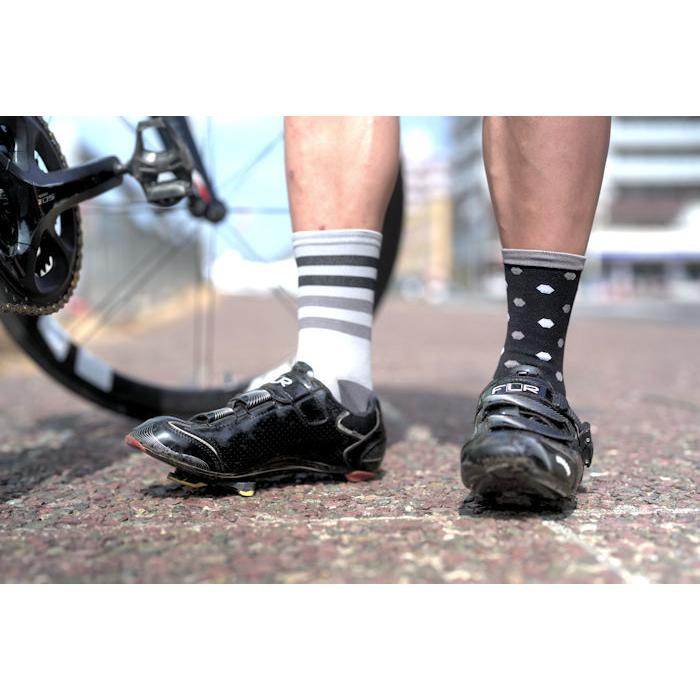 サイクルソックス Dot＆Stripe Monotone Socks ドットアンドストライプ モノトーンソックス おしゃれ 夏 ロードバイク |  | 01