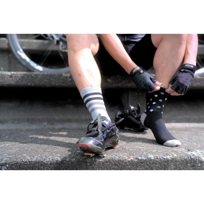 サイクルソックス Dot＆Stripe Monotone Socks ドットアンドストライプ モノトーンソックス おしゃれ 夏 ロードバイク |  | 03