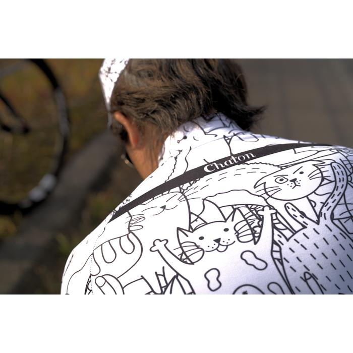 サイクルジャージ『シャトンフリース』長袖 裏起毛 秋冬 冬物 厚手 ロードバイク 猫 おしゃれ |  | 08